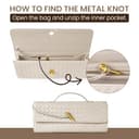 Bolso de mano tejido para mujer - Bolso de cuero tejido - Bolso de hombro - Bolso de noche formal, Medium - 7