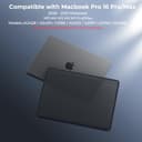 BlueSwan Cover compatibile con MacBook Pro Max 16 Pollici 2026 2024-2021 M5 A3428 A3429, M4 A3186 A3403, M3 A2991, M2 A2780, M1, Bordo in Cover Rigido Protettivo Antigraffio-(Bordo Nero) Nero Opaco - 5