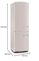 Severin Frigorifero Congelatore combinato Total NoFrost, Posa libera, Larghezza 60 cm, 315 L, Classe E, Veggibox inclusa, Retrò, Crema, RKG 8889 - 6