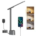 Honeywell LED Desk Lamp with USB Charging Ports, H01 Stepless Dimmable Eye Caring Sunturalux Desk Light for Office Home, Foldable Table Lamp for Bedroom Nightstand College Dorm Lamp (Gray) - 1
