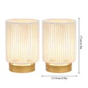 JHY DESIGN Set de 2 lámparas de mesa de cuerda de algodón trenzada, 17 cm de altura, lámpara a batería con temporizador de 6 horas, ideal para salón, dormitorio, bodas, fiestas - 3