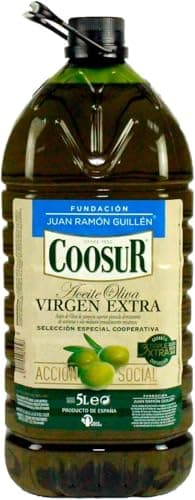 COOSUR - Aceite de Oliva Virgen Extra 5 Litros, Ideal para Cocinar o en Crudo, Aceite Oliva Virgen Extra Cooperativa - Garrafa PET 5 Litros