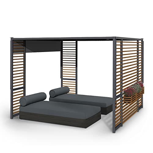 Blumfeldt Valence Pergola, Gazebo, Waterproof, Stable & Winterproof, Wind Lights Pergola, Freestanding, Patio Canopy Gazebo, Metal Gazebo with 1.5 W Solar LEDs, UV50+, Pergola 3 x 3 m