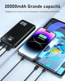 Power Bank 22.5W 20000mAh Bateria Externa Carga Rapida, Bateria Portatil PD3.0 QC4.0, Powerbank USB C Input & Output con Pantalla LCD Compatible con Smartphones, smartwatches, etc (black02) - 4