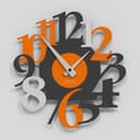 Giallobus - Reloj premium - Carved - Madera de MDF - Premium 45x45cm - 09 - Orange - Artesano Made in Italy - Silencioso - Idea de regalo - Doble nivel moderno - 1