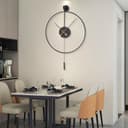 Grande orologio da parete moderno a pendolo per soggiorno, cucina, ufficio, camera da letto, design minimalista, funzionamento a batteria, orologio rotondo in metallo, decorazione per la casa, 60 cm - 4