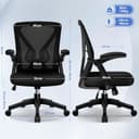 Hinonde Bürostuhl,Schreibtischstuhl mit Hochklappbare Armlehnen und Wippfunktion,360°Drehstuhl,Höhenverstellbarer Bürostuhl ergonomisch Home Office Stuhl mit Atmungsaktivem Netz,Bis zu 150kg - 3