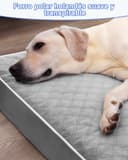 KSIIA Cama para Perros Grandes Ortopédica, Colchón Perro Lavable, Colchoneta Perro Impermeable, Dog Bed con Funda Extraíble, Gris, 104x68x8cm - 6