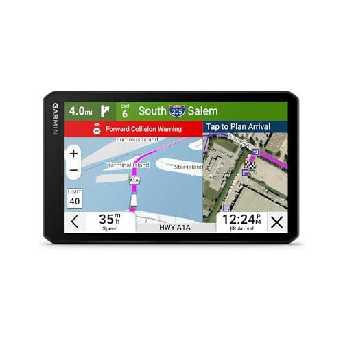 Garmin dēzlCam™ OTR725 High-Res 7” GPS Truck Navigator with Built-in 1080P HD Dash Cam, Automatic Incident Recording, Custom Routing, Satellite Imagery, Wind Speed, Community-Shared Loading Docks