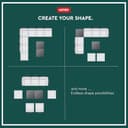 Keter Elements 7 Seater 100% recycled Outdoor Garden Furniture Modular Lounge Set - Graphite with Grey Cushions Fade Free | All Weather Resistant | Easy Clean | Zero Maintenance - 3