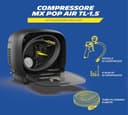 MICHELIN, Compressore Portatile SENZA SERBATOIO MX POP AIR TL-1,5, + Kit (Include Tubo in Gomma 3m, Pistola di Gonfiaggio, Ugello Lungo di Soffiaggio, 3 Ugelli di Gonfiaggio), Motore da 1,5 hp - 4