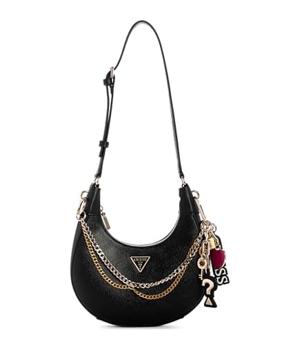 GUESS Davina Shoulder Bag, Black, One Size, Davina Shoulder Bag