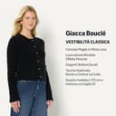 Amazon Essentials Giacca Button-Down da Donna in Misto Lana Bouclé, vestibilità Regolare, Nero, M - 2
