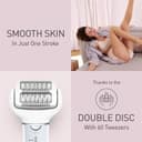 Panasonic ES-EY90-A511 Wet and Dry Epilator, Double Disc with 60 Tweezers, Flexible 90° Pivoting Head, 3 Speed Seting & LED Light, Up to 30 Minutes Operation Time. - 2