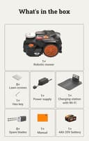 WORX Landroid Vision Cloud WR306E 2WD Robotic Lawnmower without Boundary Cable for 600 m² with Cut to Zero Module (AI Obstacle Detection, VSLAM+ RTK Cloud Navigation, Auto Mapping, App Control) - 2