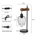 ZMH Retro Tischlampe 1 flammige Vintage Nachttischlampe Wohnzimmer Tischleuchte im Industrial Design aus Metall und Holz - Schwarz - Fassung: E27 - inkl. Schalter - ohne Leuchtmittel (50CM) - 5