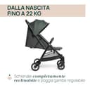Chicco Urbino, Passeggino 0+ Mesi-22 Kg, Passeggino Leggero con Chiusura Smart e Compatta, Capotte Estensibile con Trattamenti UV50+ Antipioggia, Schienale Reclinabile e Regolabile, Poggiagambe, Verde - 4