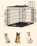 Feandrea Gabbia per Cani Pieghevole, con 2 Porte, Vassoio Rimovibile, 122 x 74,5 x 80,5 cm, XXL, Nero PPD48H - 4