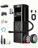 SERVOMASTER Compressore Aria Portatile, Gonfiatore Elettrico Portatile 150PSI, Compressore Auto con Funzione di Arresto Automatico, Display Digitale e Luce LED, per Auto, Moto, Biciclette, Palloni - 1