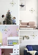 SHISEDECO Art Ball Clock in Wood and Bamboo, Decorative Modern Silent Wall Clock for Home,Bedroom,Kitchen,Living Room,Office etc. - Creative Wooden Mid Century Retro Design (Wood Bamboo Natural) - 4