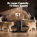 Futterautomat Katze 2 Näpfe mit APP: 5L Automatischer Futterspender mit 2.4G WiFi Timer für Trockenfutter - AONBOY Doppelnapf Design für Mehrkatzenhaushalte & Hunde - Schwarz - 4