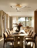 Lanmorn Plafoniera LED Soffitto Intelligente WiFi, 38W Smart Lampadario Design Moderno a Fiore, Dimmerabile 3000K-6500K 2000LM, Compatibile con Alexa e Google Home, App Smart Life, Oro - 5