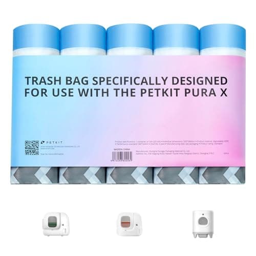 PETKIT Sacchetti per Escrementi per Gatti, Sacchi per Lettiera per PURA Max 2 e PURA X, 5 Rotoli*20 (100 Pezzi)