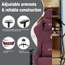 Symino Gaming Chair, Computer Chair with Footrest, Headrest and Lumbar Support, Ergonomic PC Chair, Height Adjustable Rotating Task Chairs, Wine red - 5