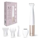 Panasonic ES-WM31 5 in 1 Kit Corpo e Bikini, Epilatore Donna, Rasoio Donna, Rasoio Bikini, 5 Accessori, Impermeabile IPX7, Wet & Dry, Alimentazione a Batteria (Necessaria 1 AA), Oro Bianco - 1