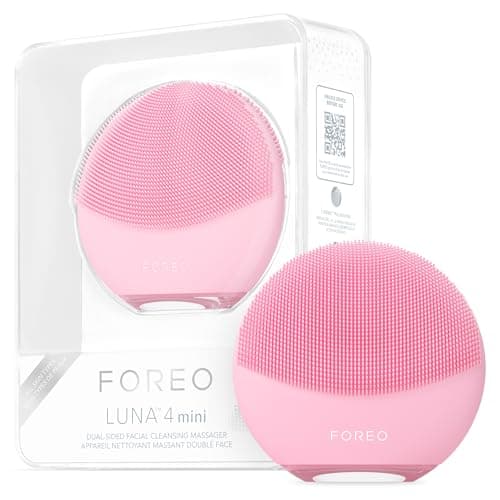 FOREO LUNA 4 mini Cepillo de limpieza facial y masajeador facial - Mejora la absorción de los productos de cuidado facial - Cuidado facial simple - Para todo tipo de pieles - Pearl Pink