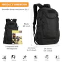 HUNTVP 25L Rucksack Herren Sportrucksack Motorrad Wasserdicht Schulrucksack Mini Tagesrucksack Militär Daypack Backpack Wanderrucksack für Arbeit Outdoor Sport Fitness Wandern - Schwarz - 2