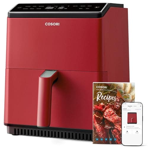 Cosori Dual Blaze Freidora de Aire, Air Fryer WIFI 6,4L, 11 en 1, Freidora sin Aceite, Más de 90 Recetas en la App Creadas por Chef en Español, Roja, con Doble Resistencia,CAF-P585S