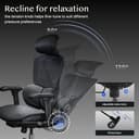 FLEXISPOT BS8 PRO Ergonomic Office Chair, Desk Chair with Dual Wing Lumbar Support and Footrest, 3D Headrest, 3D Armrests & Adjustable Seat Depth, 3-Level Tilt & Height-Adjustable Backrest (Black) - 6