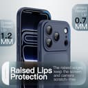 JETech Cover Opaca per iPhone 17 Pro 6,3 Pollici, Protezione Anticaduta Antiurto Grado Militare, Protezione Completa Lenti Fotocamera, Custodia Minimalista Retro Traslucido Satinato (Blu Scuro) - 5