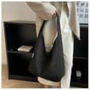 Fryloo Borse Borsa A Tracolla da Donna in Tela E Velluto Coste, Casual di Grande capacità per Donna, Viaggio Firmata, Tutti I Giorni-Bianco Crema - 3