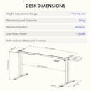 FlexiSpot Höhenverstellbarer Schreibtisch Gestell mit 2 Haken und Höhenmemory-Funktion & LED-Höhenanzeige, Elektrisch höhenverstellbare Tischbeine (Weiß) - 7
