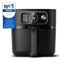 Philips Airfryer Combi 7000 Series XXL - Friggitrice ad Aria 8,3L (2kg), Airfryer 22-in-1, Connessa al WiFi, con il 99% di Grassi in Meno e Rapid CombiAir, App HomeID, Nero (HD9876/90) - 2