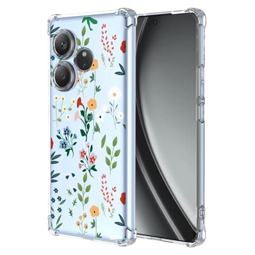 ESONG Transparente Funda Para Realme GT Neo6/GT Neo6Se/GT6/GT 6T,Carcasa Ultrafina Bumper Antigolpes Protección Cover Para Niñas,Delgada Suave Tpu Silicona Original Bonito Case estampado floral