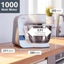 Bosch Küchenmaschine Serie 4 MUM5XW20, Edelstahl-Schüssel 3,9 L & Rührschüssel MUZ5KR1, 3,9 Liter, max. Teigmenge 2,7 kg, spülmaschinengeeignet, weiß, passend für Küchenmaschine Serie 4 - 3