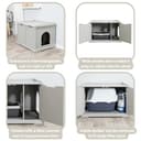 Trixie XL Furniture Litter Box Enclosure (Gray), Hidden Litter Box for Cats with Openings on Either Ends & Large Ventilations Slots, Double Doors for Easy Cleaning, Removable Divider - 4