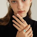 BENECREAT 925 Anillo En Plata de Ley 4 Garras En Blanco, Bases de Anillo Ajustables de Plata, Base de Anillo de Dedo de 19.4 mm., Componentes de Anillos de Garra para la Fabricación de Joyas - 6