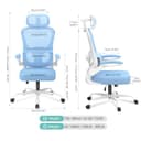 Aevoriax N56 Ergonomic Office Chair - Dual Backrest Design, Adjustable Lumbar Support, Thick Padded Seat, Flip-Up Armrests, Tilt Function - Ideal for Home Office, Gaming & Conference, Blue - 2