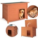BAKAJI Cuccia per Animali Domestici in Legno di Cipresso, Casetta per Cani e Gatti con Tetto Apribile, Casa da Esterno ed Interno Resistente Alle Intemperie con Tettoia Asfaltata, 116 x 79 x 81 cm - 7
