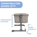 Chicco Next2Me Essential Culla Neonato Fianco Letto, Culla Co-Sleeping, Compatibile con Diversi Letti, Altezza Regolabile, Buona Circolazione dell'Aria, Materasso e Borsa inclusi, 0-6 Mesi, Beige - 5