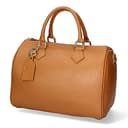 Chicca Borse Borsa donna bauletto a mano 30x23x18cm vera pelle dollaro artigianale - Cuoio - 5