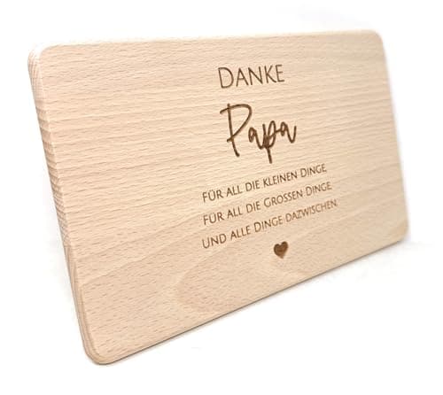 Geschenk Idee - Frühstücksbrettchen aus Holz mit hochwertiger Gravur (Papa)