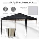 Outsunny 3 x 3M Garden Pop Up Gazebo Height Adjustable Marquee Party Tent Wedding Canopy with Carrying Bag, Black - 3