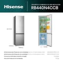 Hisense RB440N4CCB - Frigorífico Combi, Eficiente Clase B, Capacidad 336 L, Multi-air Flow, Micro Vents Cooling, Congelamiento Rápido, Total No Frost, Puerta Reversible, Color Inox - 2