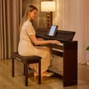 MUSTAR Digital Piano 88 Weighted Keys, Full Size 88 Key Piano Keyboard Semi Weighted, Home Electric Piano with Furniture Stand and Triple Pedal, Music Stand, USB MIDI, Black - 3