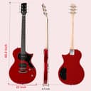 Electric Guitar Beginner Guitar 40.2 Inch Solid Poplar Body Maple Neck Laurel Fingerboard HH Pickups Les Paul Style with Gig Bag Tuner (Color Options) (Red) - 2
